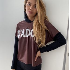 Burgundy and Black "J'ADORE" Silver Graphi…